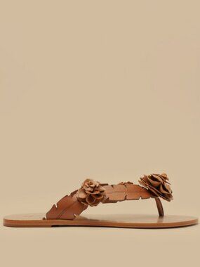 Farm Rio Tan Blooming Flat Sandal Size US8 / EU38 NIB